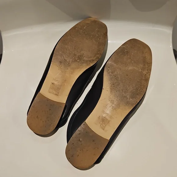 Black Leather Loafer Mules - 10.5 - Picture 3 of 4